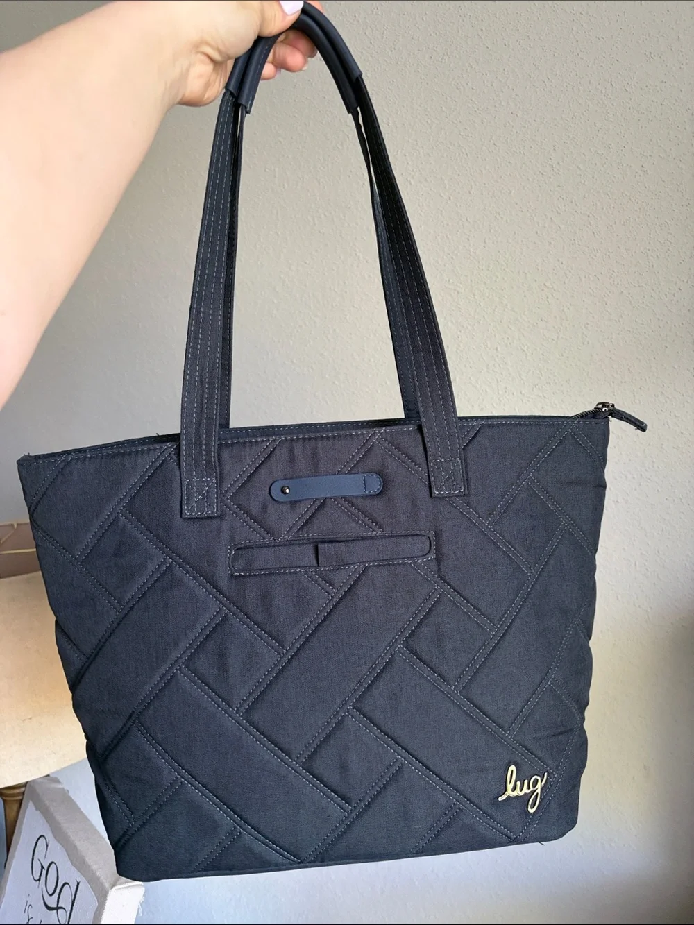 lug Skyliner Navy Blue Quilted Carry On Medium Tote Bag NWOT - Picture 13 of 13